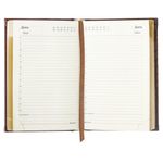 Ежедневник недатированный МАЛЫЙ ФОРМАТ (100х150 мм) А6, BRAUBERG "Cayman", комбинир. кожа, 160 л., крем. блок, золотой срез, корич., 125103