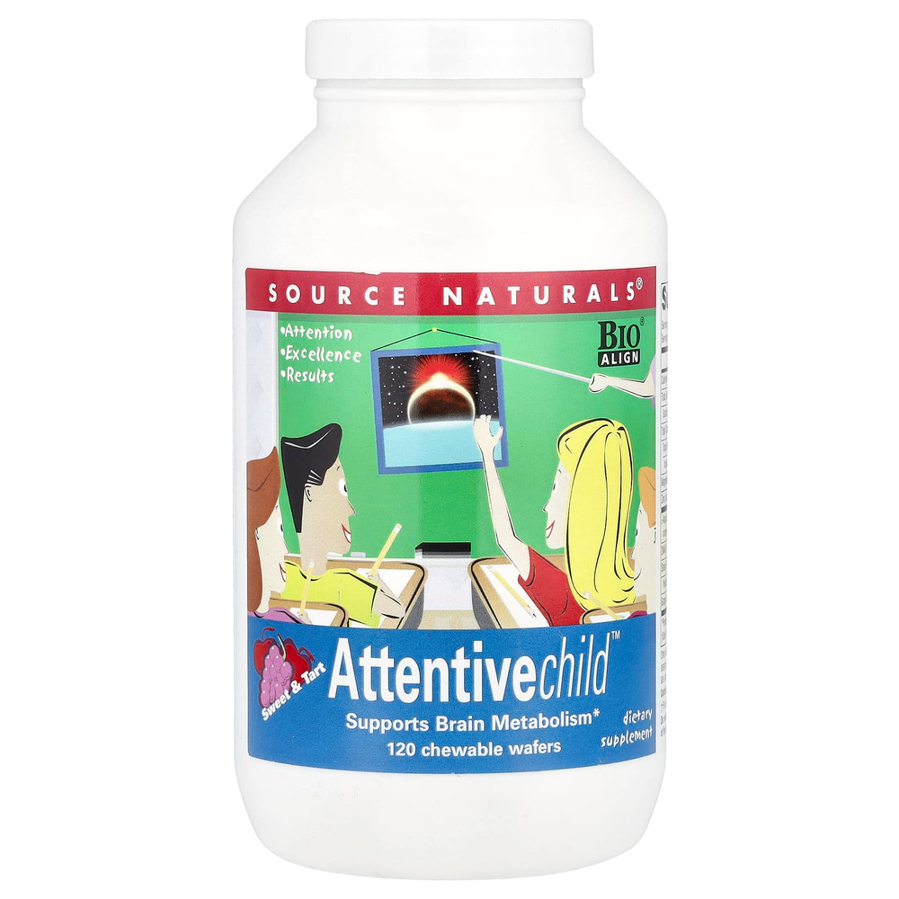 Source Naturals, Attentive Child ™, сладкое и терпкое, 120 жевательных вафель