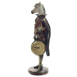 GAEM Фигурка декоративная "Лошадь" с часами D4см, (LR44x1), L12 W7,5 H24,5 см