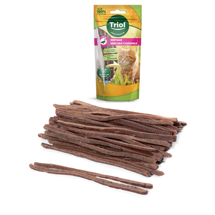 Лакомства для кошек Мясная соломка из утки,40г