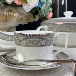 Lenardi 145-368 Чайный набор 12пр. 250 мл ЭЛЕГАНТ в под.уп.(х10)Костяной фарфор