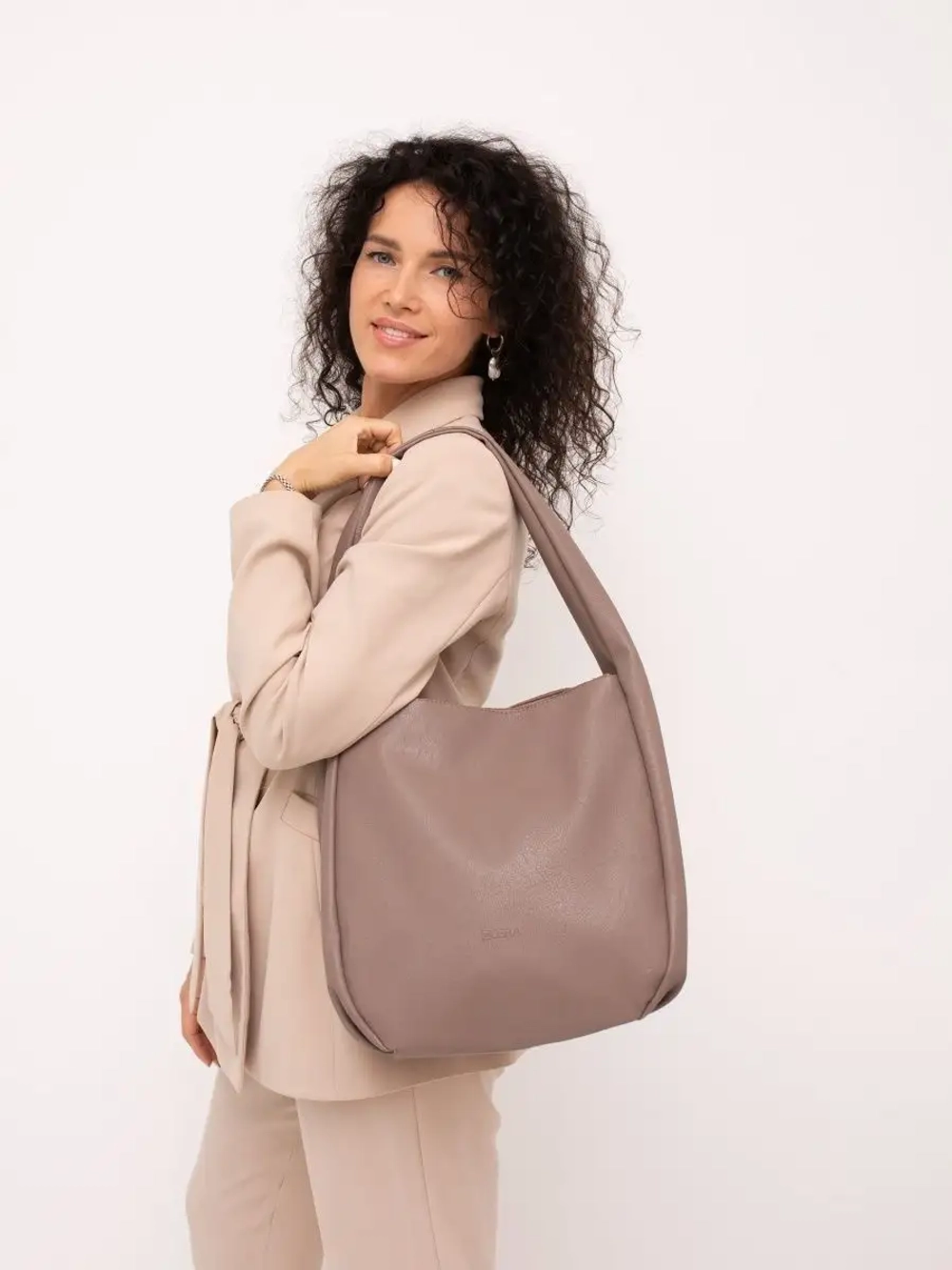 Сумка большая через плечо шоппер мешок