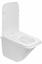Унитаз подвесной WeltWasser AMBERG 350 + ROTBACH 004 GL-WT + AMBERG RD-CR белый глянцевый, безободковый, с крышкой микролифт, с инсталляцией и кнопкой хром глянцевый