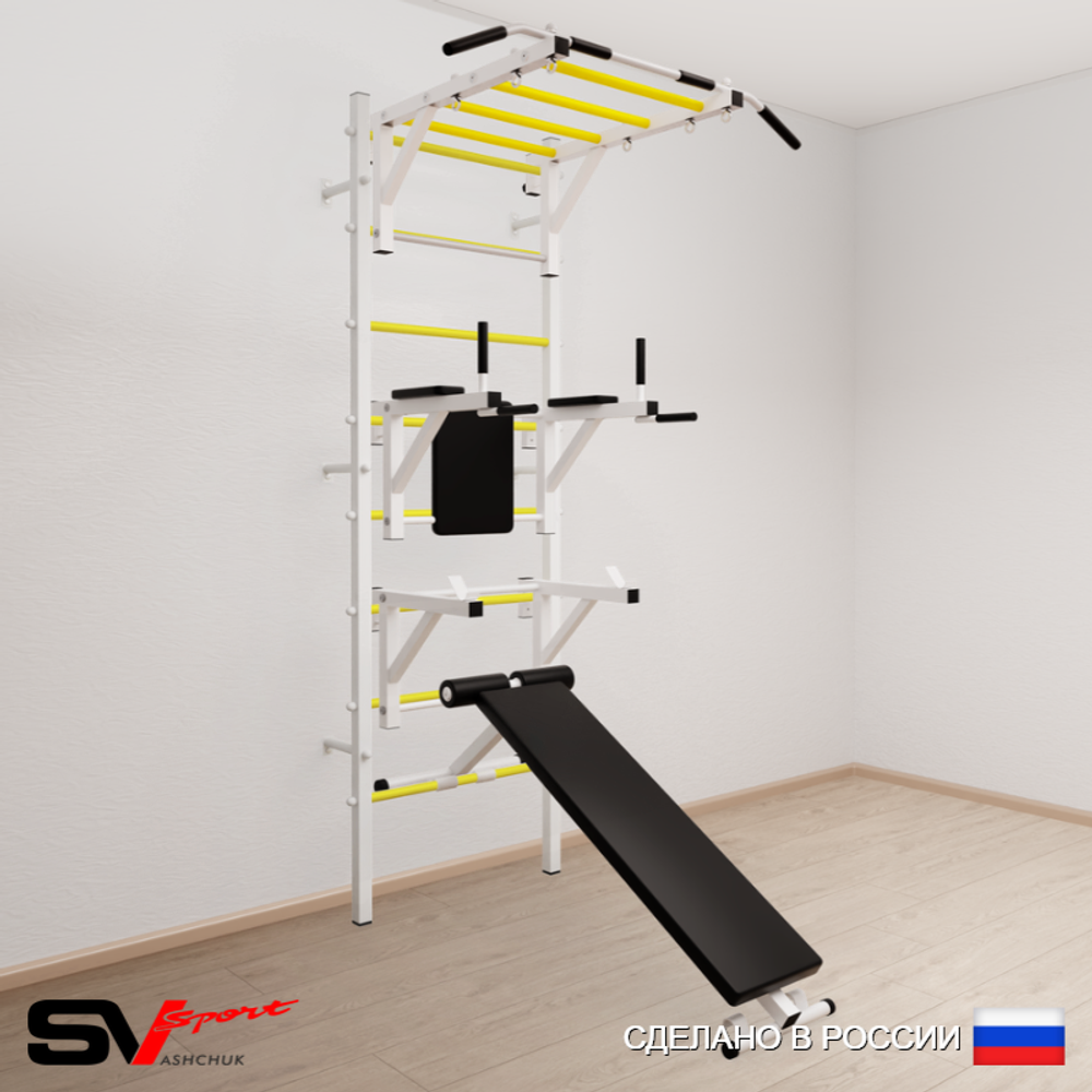 Шведская стенка Sv Sport усиленная 626 (Турник рукоход/Брусья/Стойка/Скамья)