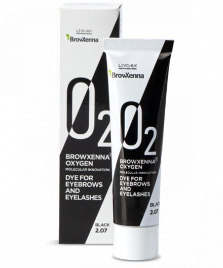 Краска для бровей и ресниц Oxygen, Black #2.07 BrowXenna, 15 мл, 1 шт