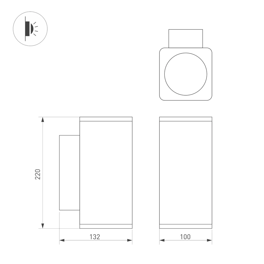 Фасадный светильник LGD-EVO-WALL-TWIN-S100x100-2x12W Arlight 046194