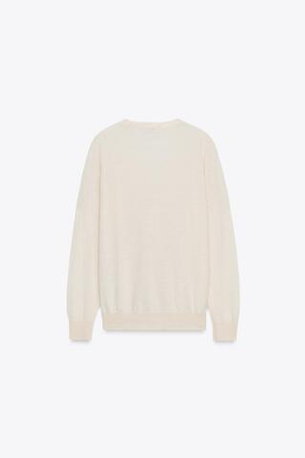 ZARA КАРДИГАН ИЗ 100% ШЕРСТИ С V-ОБРАЗНЫМ ВЫРЕЗОМ, ЭКРЮ