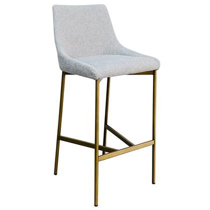 Стул высокий барный 101x45см Garda Decor белая рогожка/бронза