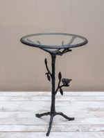 Стол "Птица" 68х49см Алюминий,стекло