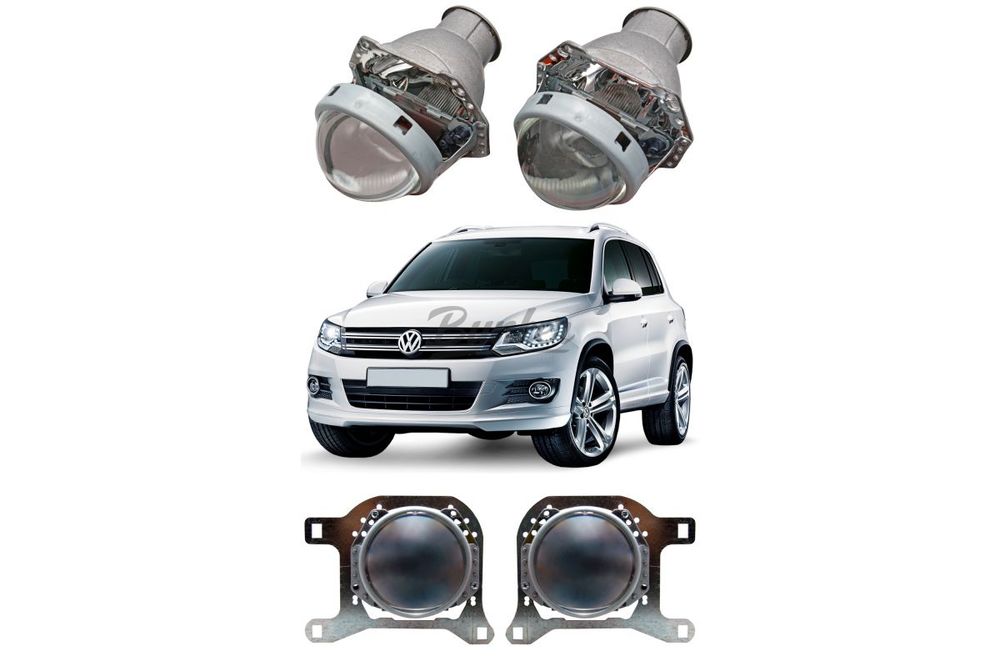 Готовый комплект для замены штатных линз Volkswagen Tiguan I рестайлинг 2011-2016, Тип №2
