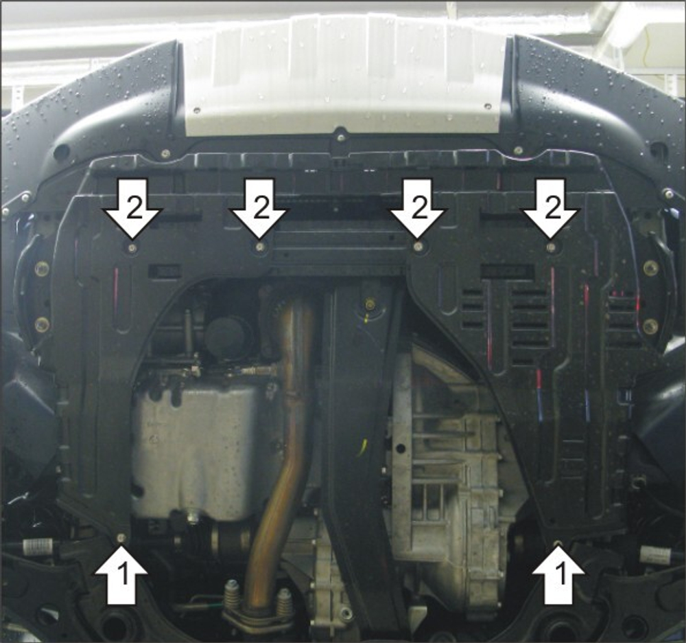 Защита картера Двигателя, КПП. 2 мм, Сталь. для Suzuki Sx4 2006-2009, Suzuki Sx4 2009-2013, FIAT Sedici 2006-2013 MOTODOR.00619