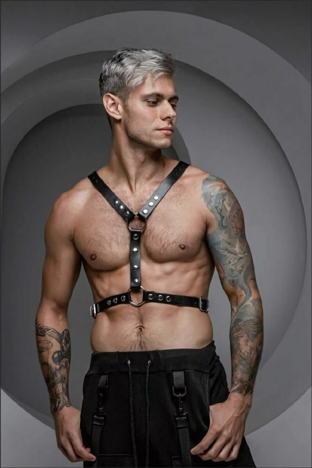 Портупея мужская Akvilon кожа черный M/L