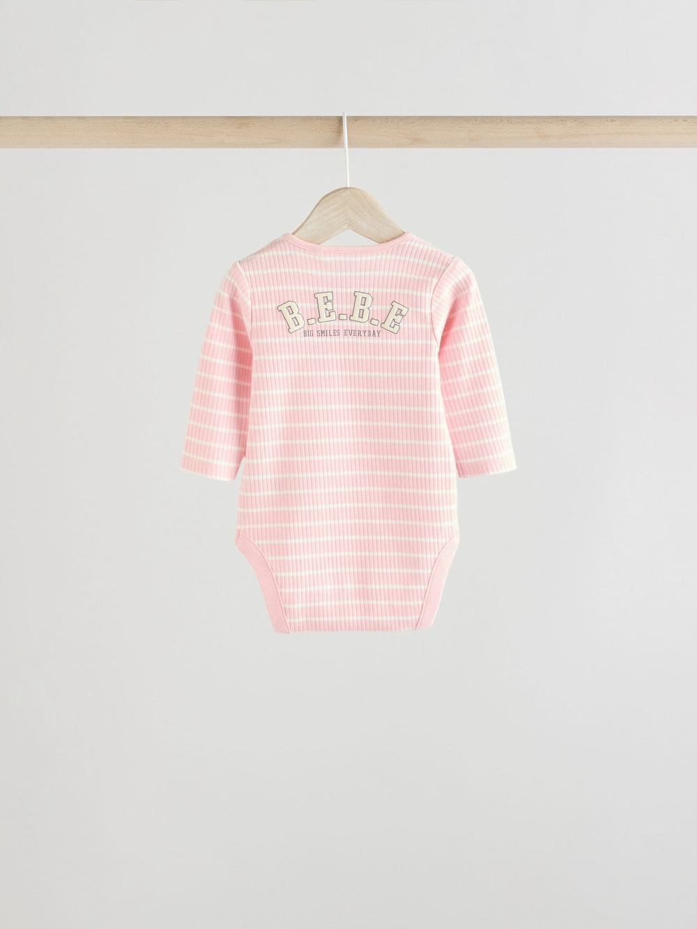 Боди с длинным рукавом для малышей Next E92-957, 3 шт., Белый, Серый, Розовый