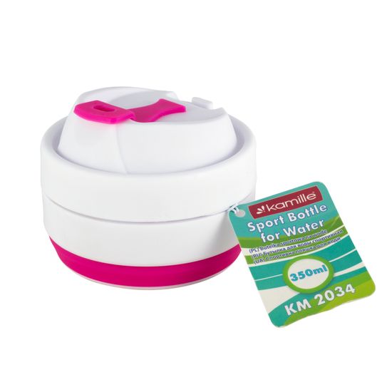 Стакан складной силиконовый 350 мл. Kamille KM 2034 с пластиковой накладкой