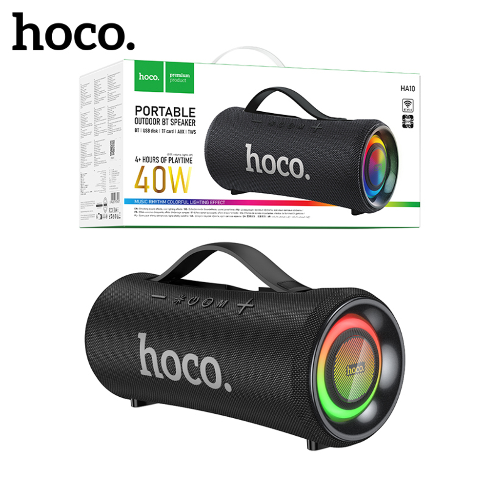 Колонка - Bluetooth HOCO HA10 Oleada outdoor 40 Ват  (черный)