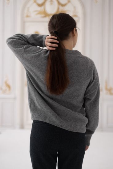 Джемпер Л.Т., 100% шерсть ягнёнка, цвет небо Петербурга.