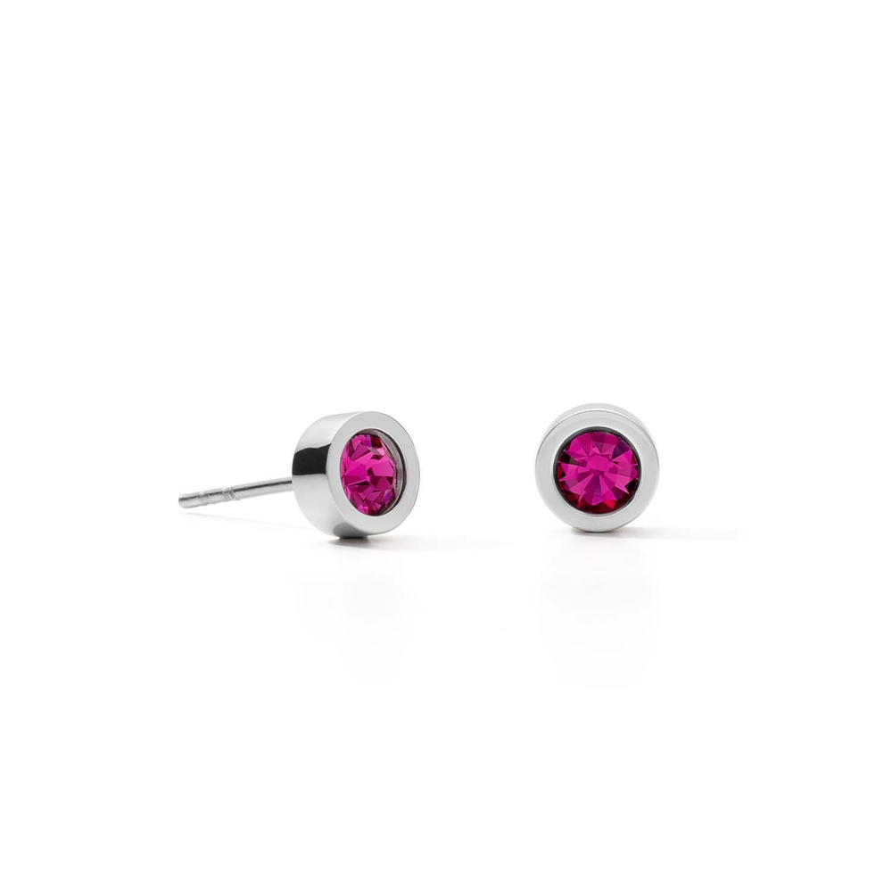 Серьги-пусеты Coeur de Lion Silver Pink 0228/21-0417 цвет розовый, серебряный