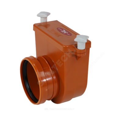 Клапан обратный канализационный коричневый Дн 110 б/нап с заслонкой из нерж стали HL HL710.0