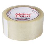 Клейкая лента упаковочная, 48 мм х 66 м прозрачная, толщина 45 микрон, ОФИСНАЯ ПЛАНЕТА, 222404