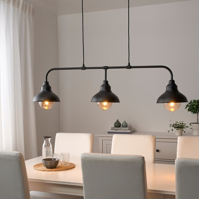 Люстра IKEA AGUNNARYD (АГУННАРИД), 3 лампы, Черный, 122 см