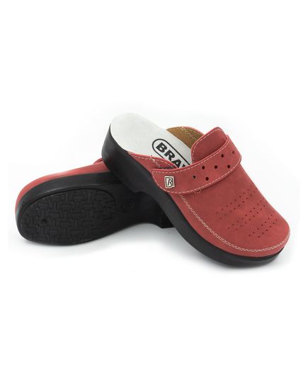 501 | "Natasa" | Бордовые женские медицинские сабо с закрытым носом