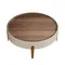 Круглый журнальный столик 2151 из ореха и бежевого дерева