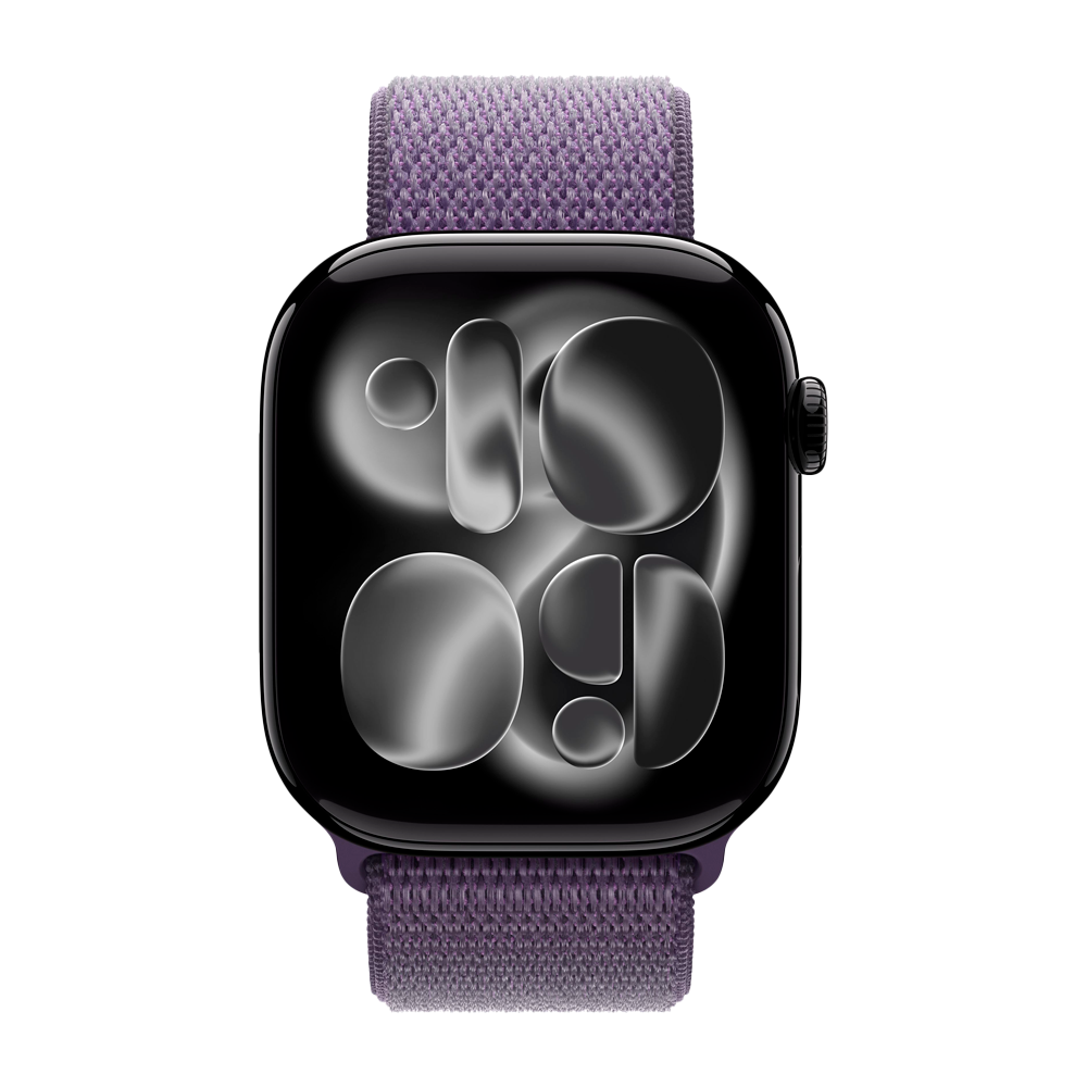 Умные часы Apple Watch Series 11 GPS, 46mm, Jet Black Aluminium Case with Purple Fog Sport Loop