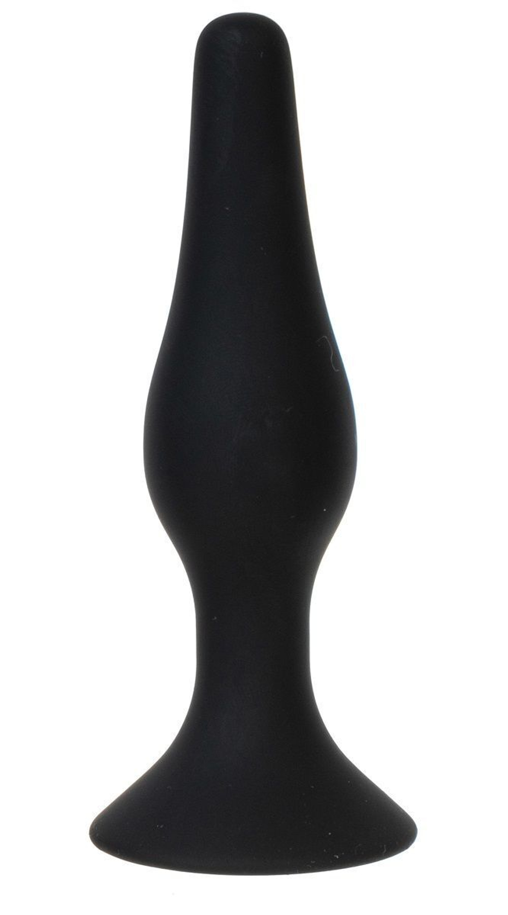 Черная силиконовая анальная пробка размера L - 12,2 см.