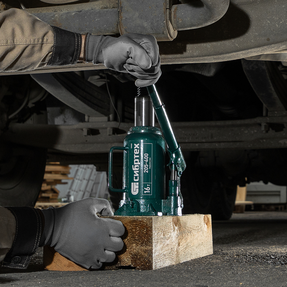 Домкрат гидравлический бутылочный, 16 т, 205-400 мм Сибртех