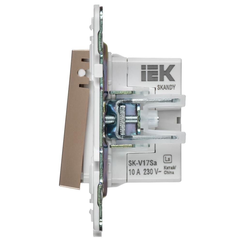 SKANDY Кнопка звонка с индикацией для отелей 10А SK-V17Sa песочный IEK