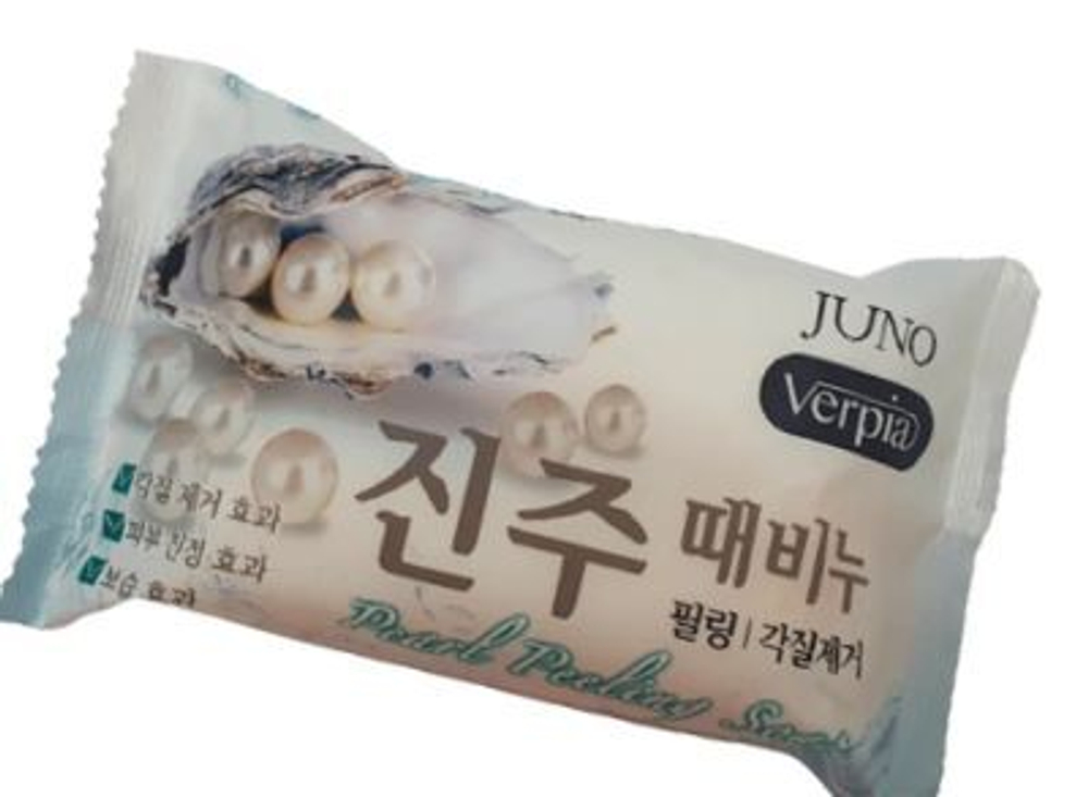 [JUNO] Мыло-пилинг для лица и тела с экстрактом жемчуга VERPIA 150г