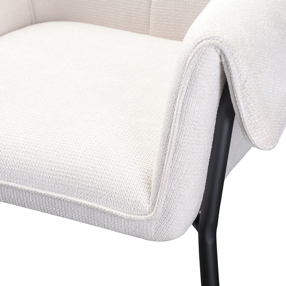 Стул Bergenson Bjorn Aline, шенилл, молочный