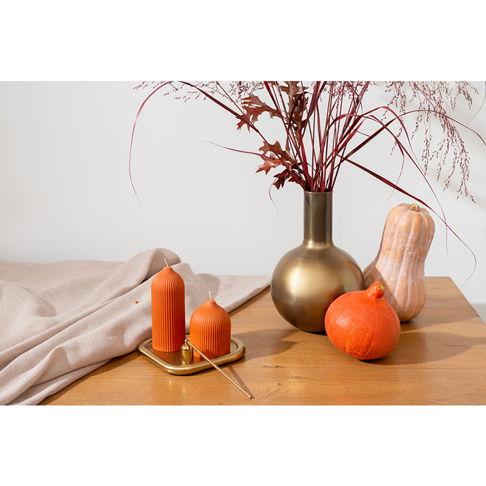 Свеча декоративная Tkano Edge 10.5см орнажевая