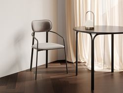 Стул Ror, Round, велюр, черный/серый