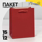 Пакет подарочный 12х15х7см Фигуры и узоры "Фактура" (Красный)