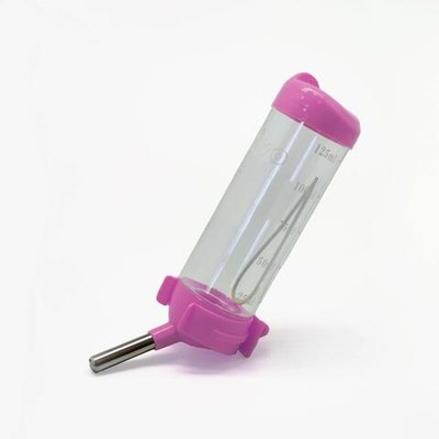 1 Автопоилка для грызуна, 250мл пластиковая, с креплением, 1*60,розовая