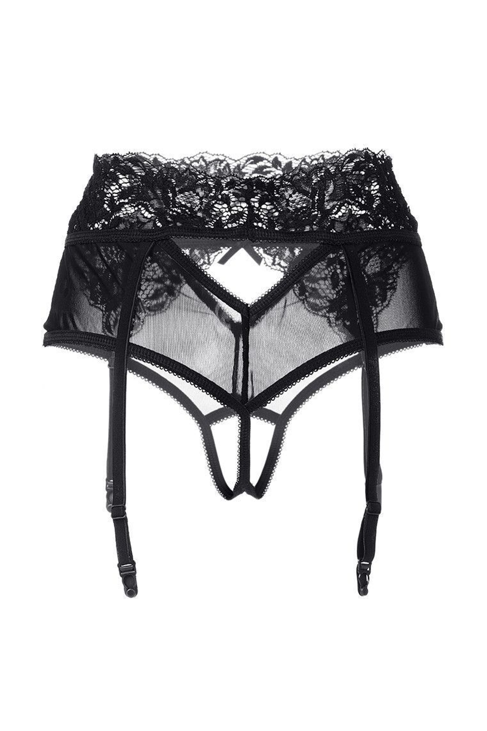 Эротические кружевные трусики-пояс c высокой посадкой Iveta (Размер: 46-48) (Цвет: белый)