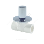 Клапан (вентиль) PP-R запорный белый хромированный Дн 25 Ру25 VALFEX 11154025