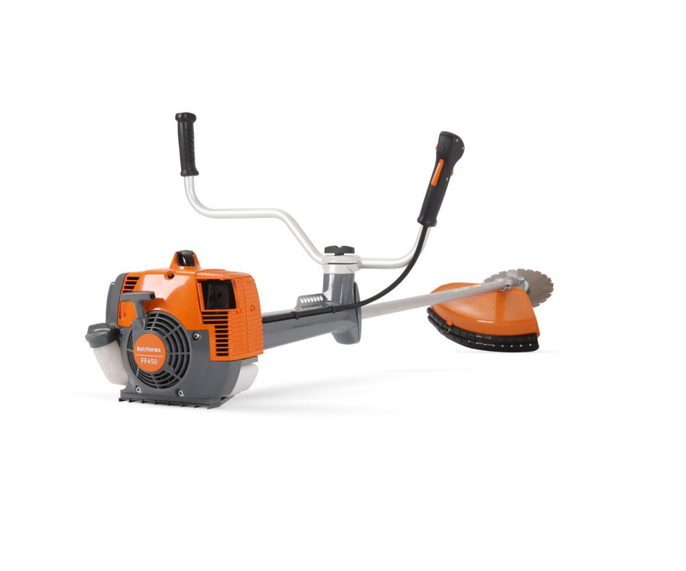 Кусторез-мотокоса FF450 HOLZFFORMA (44.3 см³, 2.1 кВт/2.9 л.с., диск 24 зуба, нож 3T, леска 3.0 мм AutoCut 46-2, 8.0 кг) бензокоса, бензиновый триммер садовый