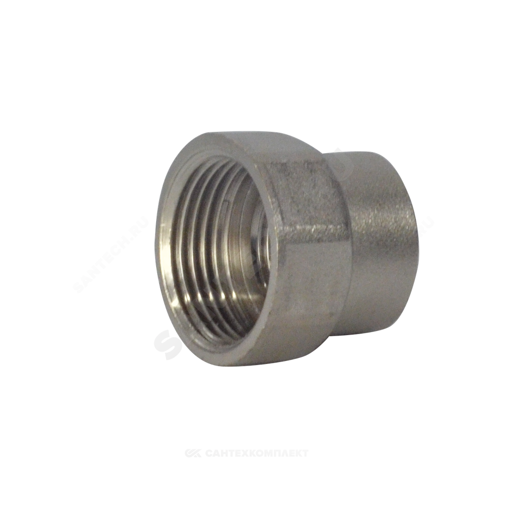 Муфта латунь никель переходная Ду 40х32 (1 1/2"х1 1/4") ВР/ВР RTP (РосТурПласт) 29279