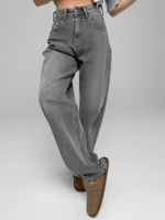 Джинсы ONE 22031 однотонные широкие и зауженные к низу