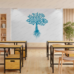 Фотообои Точка роста, белый фон, голубое дерево 145