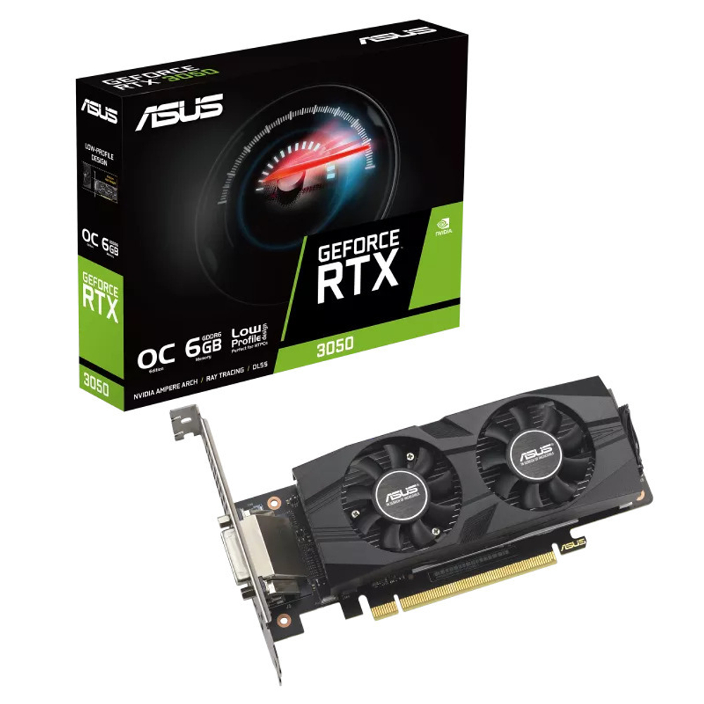 Видеокарта ASUS GeForce RTX 3050 (RTX3050-O6G-LP-BRK)