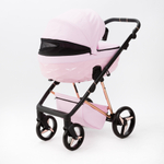 Детская универсальная коляска Adamex Quantum SuperStar Q-STAR136 (2в1) Розовый зефир экокожа, роз. золото