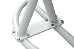 Кресло подвесное двойное Флора арт.D40-МТ006 (стойка+основание.бел.,корзн.бел.,подуш. беж. 3уп. (В))