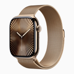 Apple Watch Series 10 46mm Gold Titanium / Gold Milanese Loop