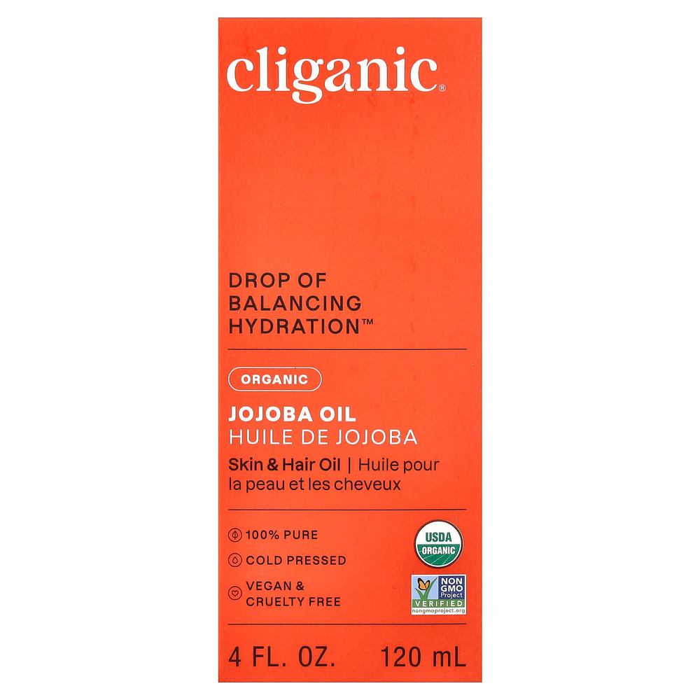 Cliganic, органическое масло жожоба, для жирной и комбинированной кожи, 120 мл (4 жидк. унции)