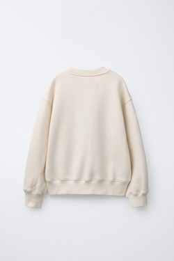 ZARA ТОЛСТОВКА С БЛЕСТЯЩИМИ ЗВЕЗДАМИ, ЭКРЮ