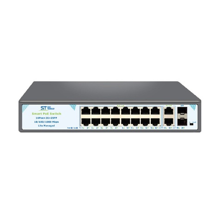 Коммутатор на 16 PoE портов ST-S1617POE (16G/2G/2S/300W/A) PRO LM