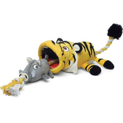 85069 Игрушка для собак Тигр с кабаном на веревке 53см, серия CATCH & FETCH, Gigwi
